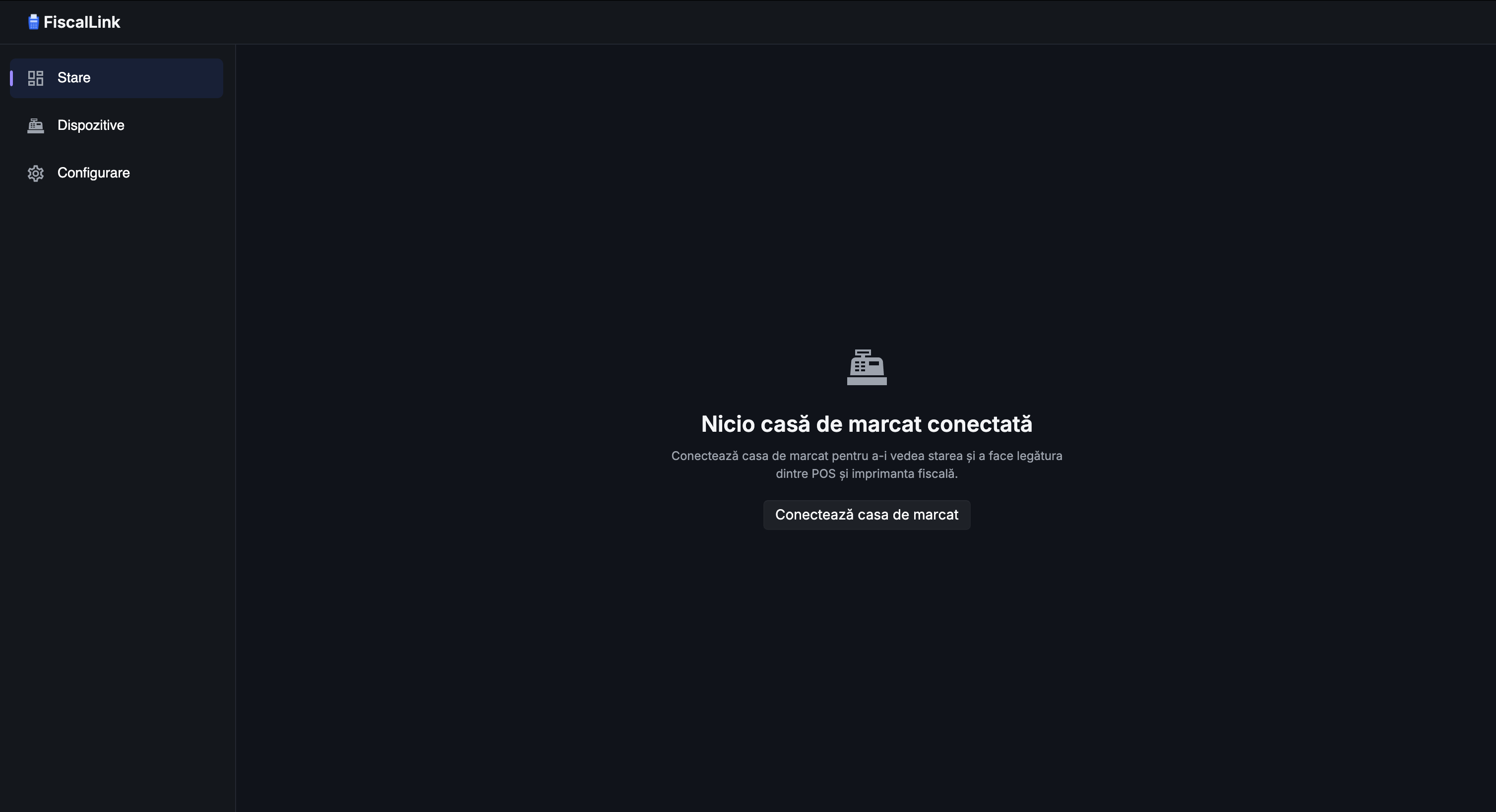 FiscalLink Deconectat — tem�ă întunecată