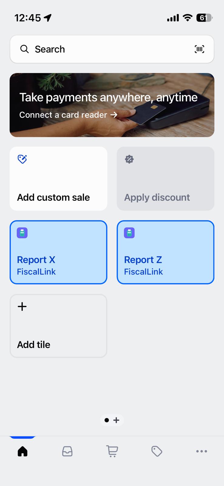 Shopify POS — butoane FiscalLink (Report X / Report Z)
